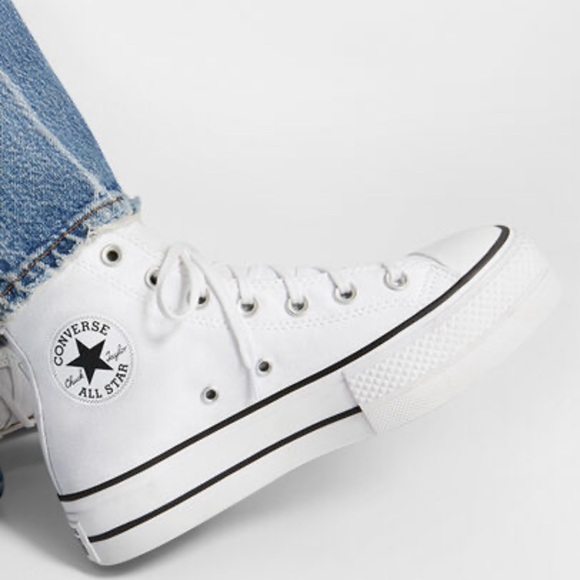 Chuck Taylor All Star Lift Platform WOMEN'S HIGH TOP SHOE White/Black/White 6.5 - Picture 10 of 15